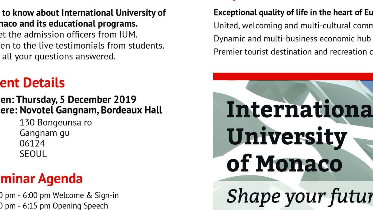 "Study in Monaco" Seminar in Seoul - LBI, FKCCI "Study in Monaco" Seminar in Seoul - LBI, FKCCI