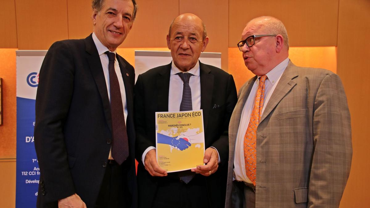 Bernard Delmas, Jean-Yves Le Drian et Jean-Michel Serre