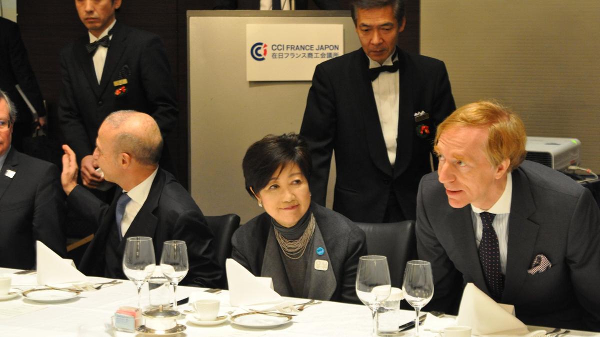 Mr. Giorgio Starace, Mrs. Yuriko Koike and Mr. Philippe Avril