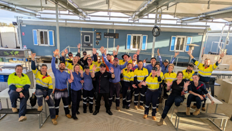 Sodexo’s team at one of Santos’s camps. Photo: Sodexo