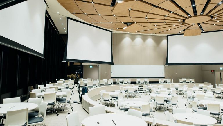 Event space with projector