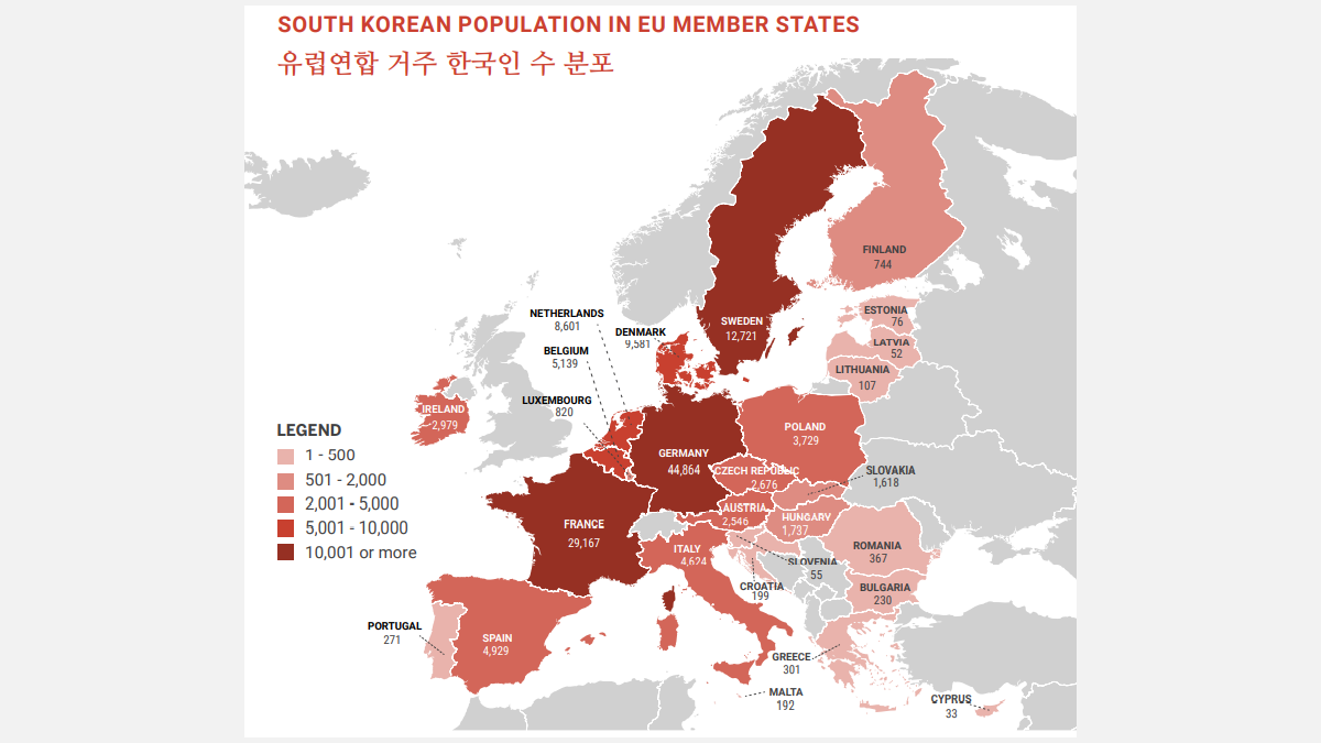Population coréenne en Europe et en France (2018) Population coréenne en Europe et en France (2018)