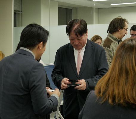 Networking Moment at the Pancake Evening
