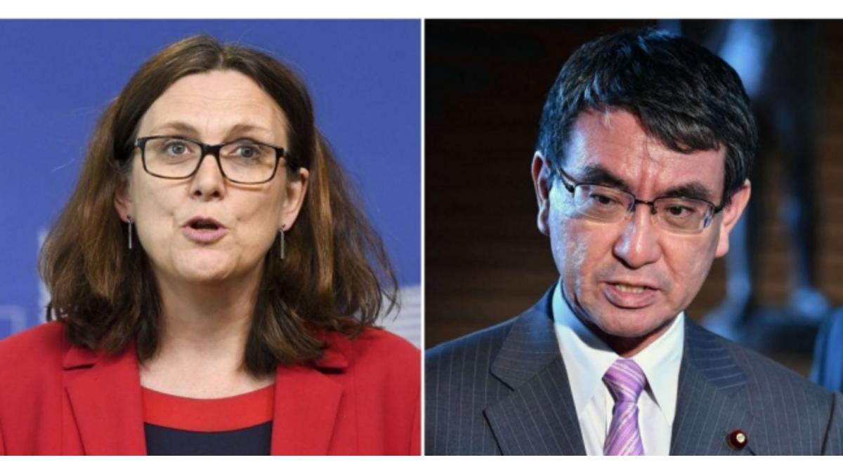 Cecilia Malmström et Taro Kono