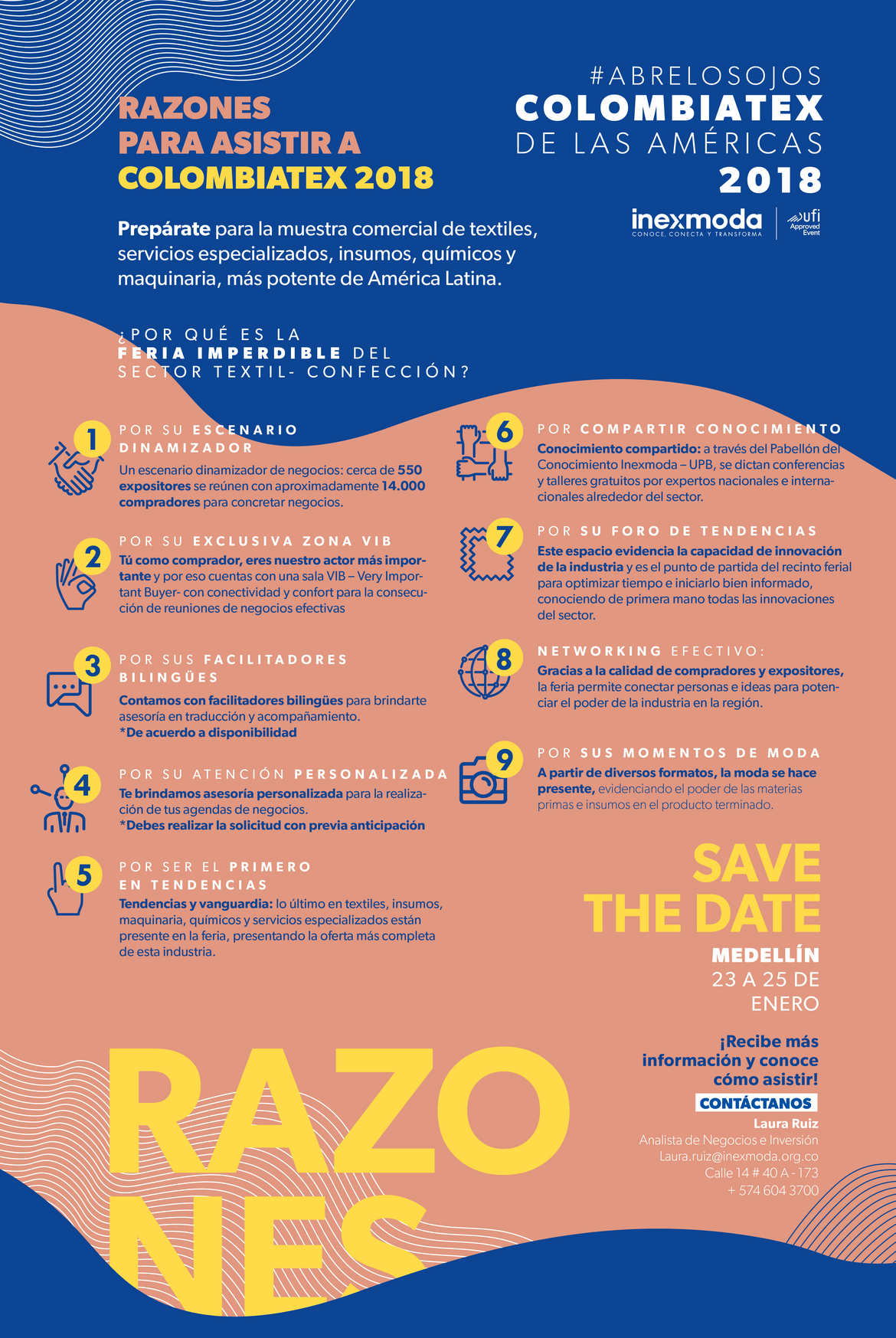 Colombiatex 2018: del 23 al 25 de enero, la primera gran feria del sector textil en Medellín.