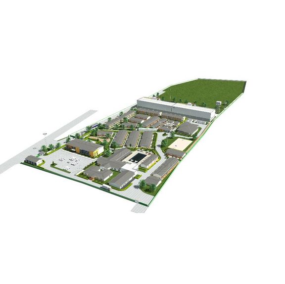 Artistic aerial view 3D impressions of the camp