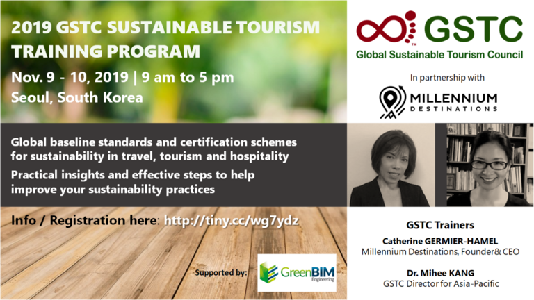 Training with Millenium Destinations at the Global Sustainable Tourism Council 2019