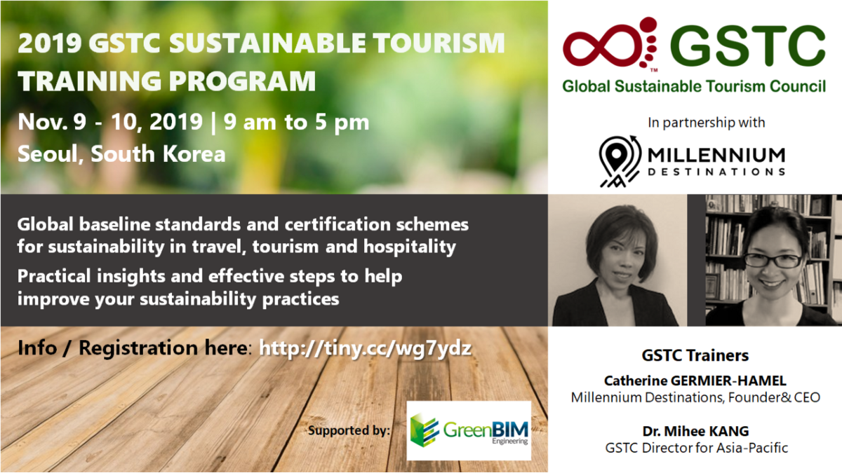 Training with Millenium Destinations at the Global Sustainable Tourism Council 2019