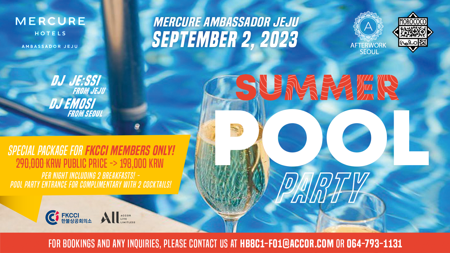 bannière event Summer pool party jeju fkcci mercure hotel afterwork
