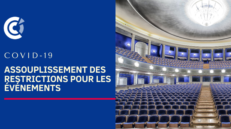 Assouplissement des restrictions pour les événements