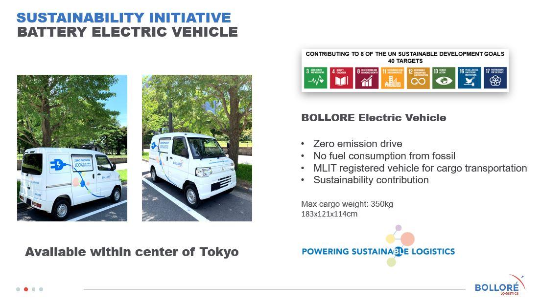 Bolloré Logistics Japan welcomes its first Battery Electric Vehicle from September