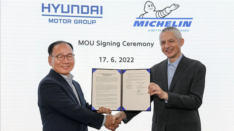 Michelin signs an MoU with Hyundai Group to develop premium EV tires