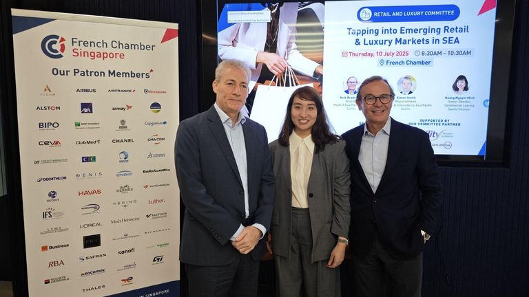 Picture of three speakers talking about Retail & Luxury Markets in SEA