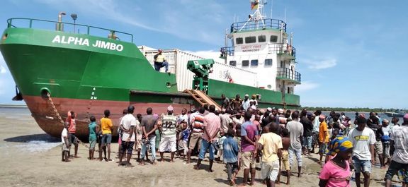 Alpha Jimbo making deliveries in Palma from Pemba