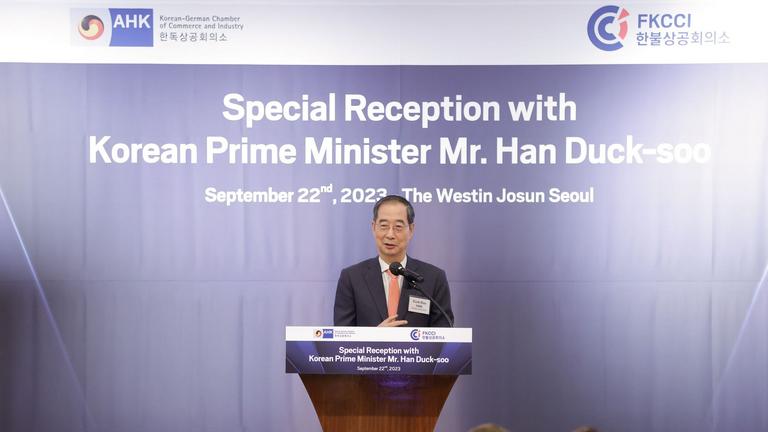 한덕수 국무총리, 프랑스·독일 상공회의소와 함께 한국의 경제 발전 및 투자 기회를 평가하다