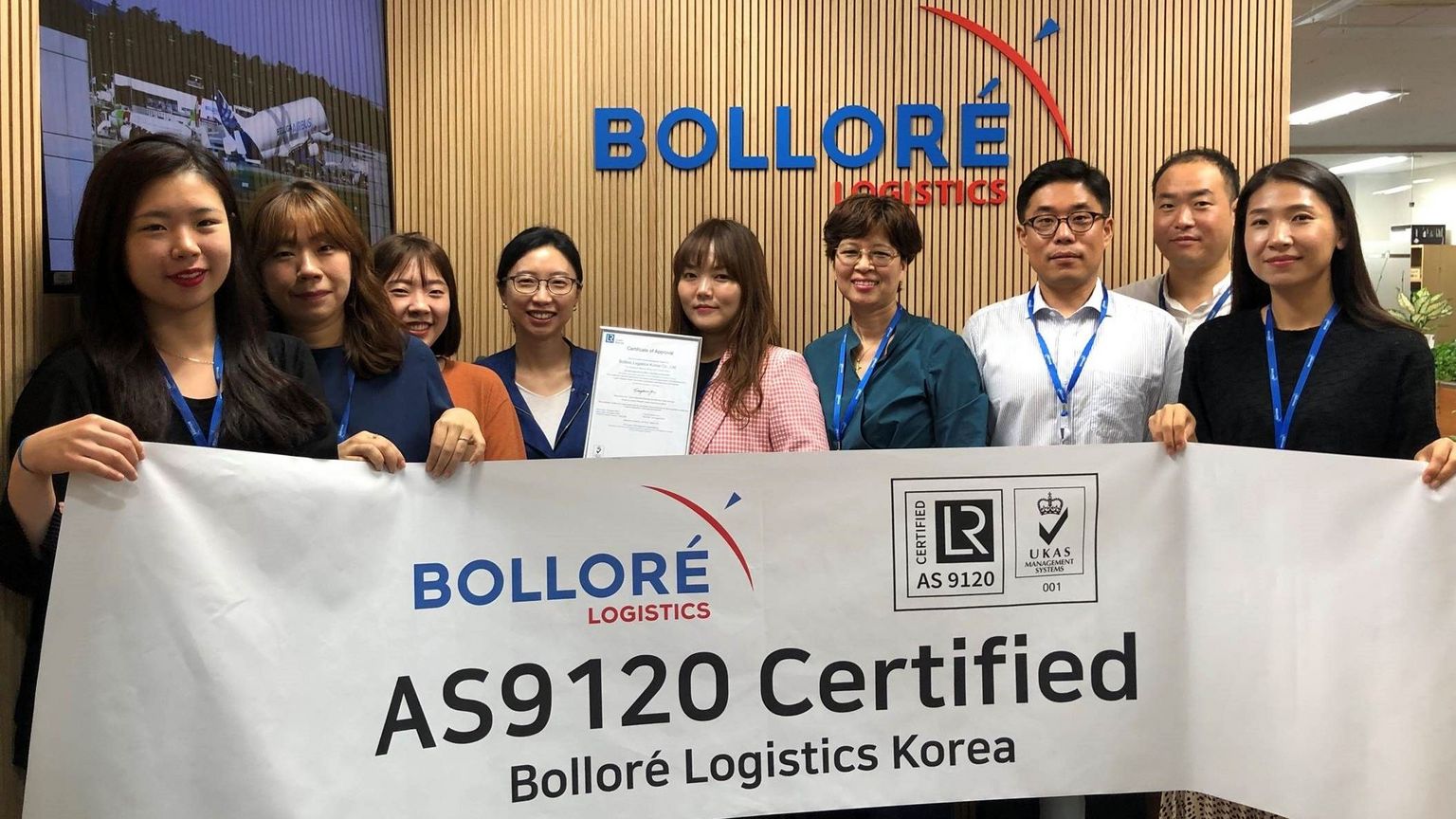 [Translate to Coréen:] Bolloré Logistics, the First AS9120 Certified Freight Forwarder in Korea