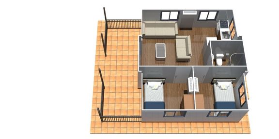 3D impression of the Executive 2 Bedroom Suite