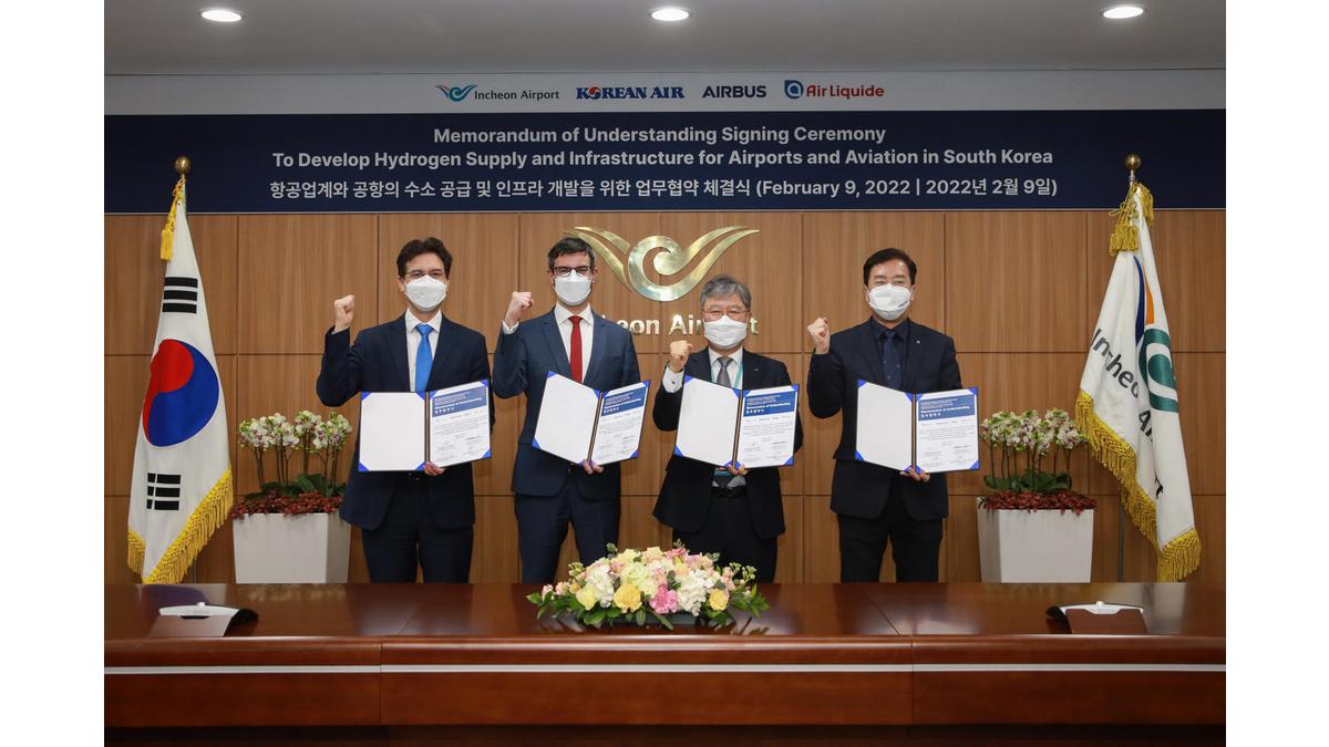 Airbus, Air Liquide, Korean Air and Incheon International Airport partner to pioneer the use of hydrogen in the decarbonization of the aviation sector in Korea