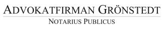 ADVOKATFIRMAN GRÖNSTEDT AB -  NOTARIUS PUBLICUS