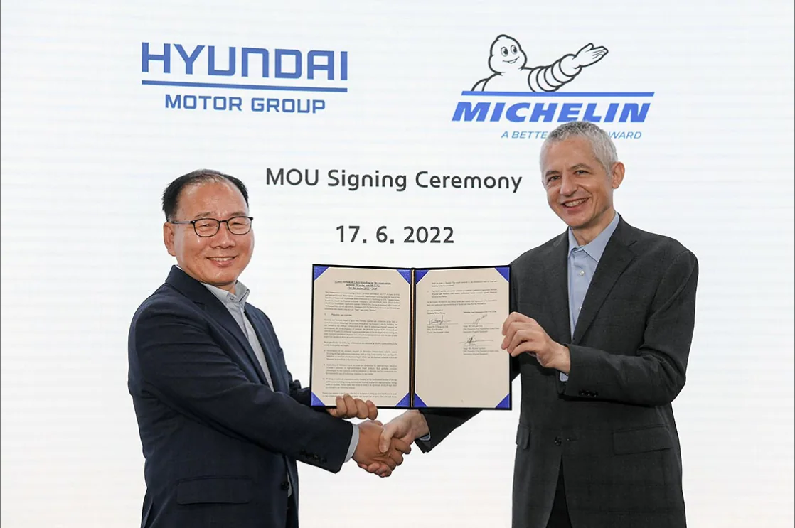Michelin signs an MoU with Hyundai Group to develop premium EV tires Michelin signs an MoU with Hyundai Group to develop premium EV tires