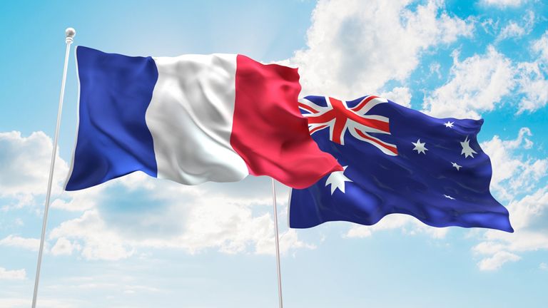 France and Australia flags image