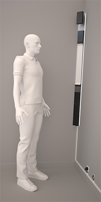 Le dispositif Morphée+, à installer dans un angle de la pièce Le dispositif Morphée+, à installer dans un angle de la pièce