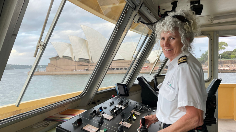 Woman captain sailing Sydney ferry